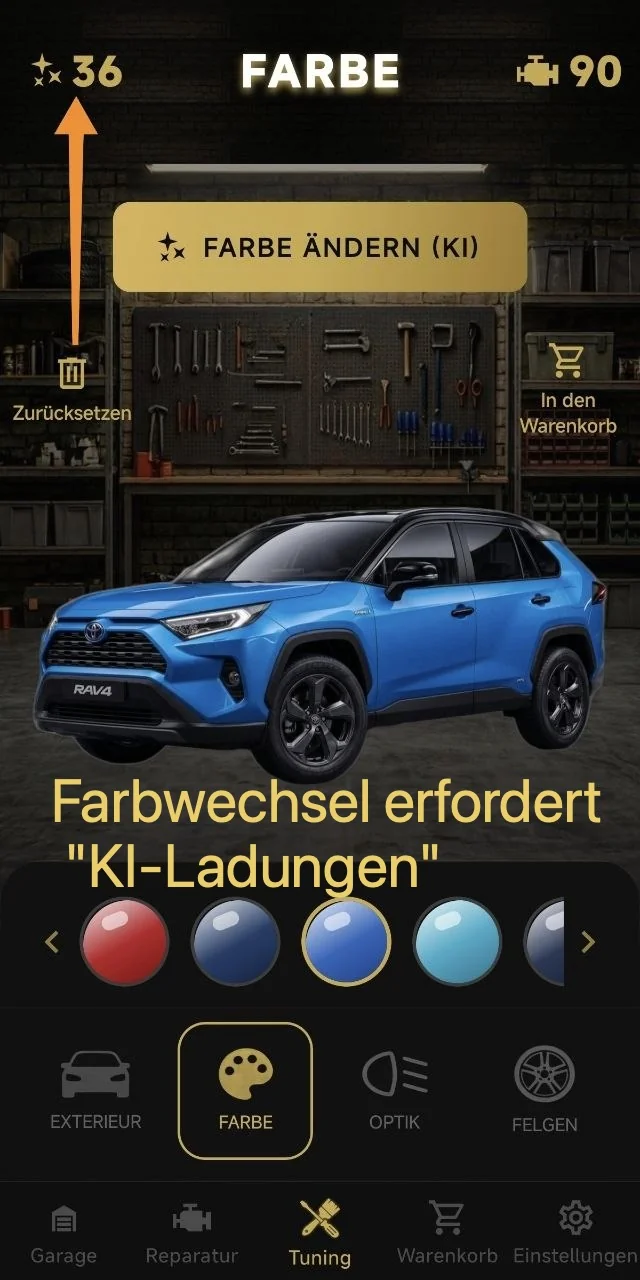 Farbwechsel erfordert "KI-Ladungen"