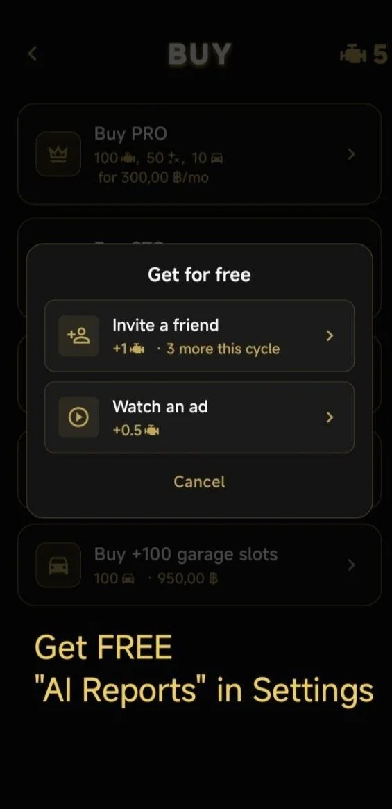 Get FREE "AI Reports" in Settings