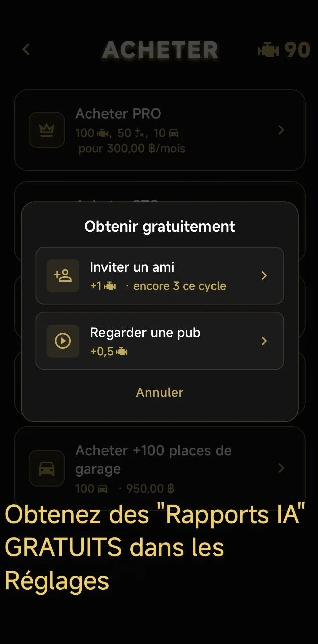 Obtenez des "Rapports IA" GRATUITS dans les Réglages