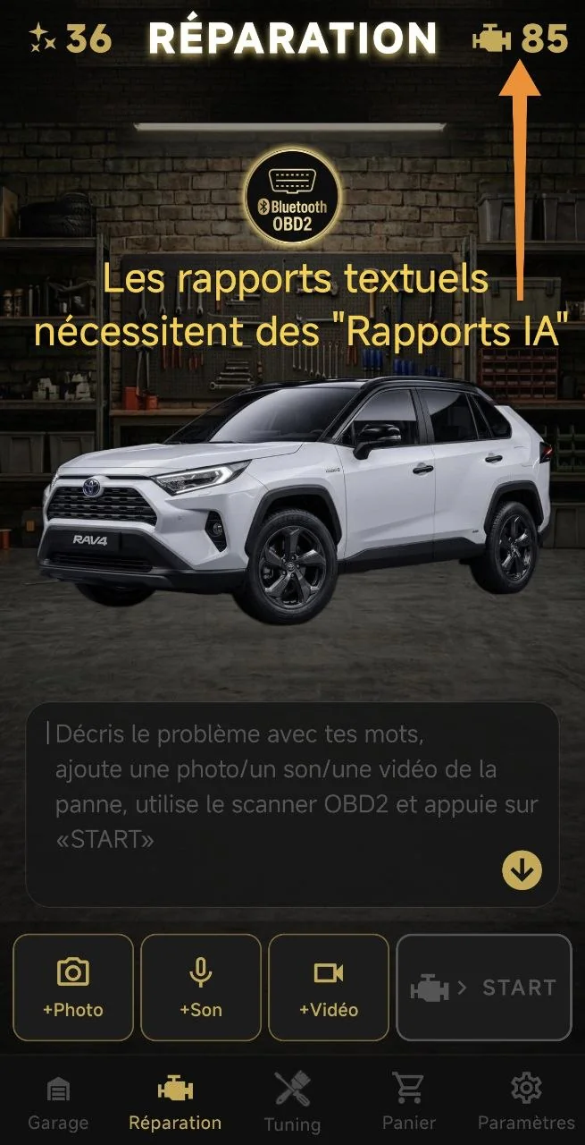 Les rapports textuels nécessitent des "Rapports IA"