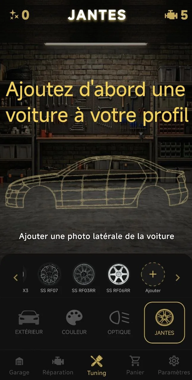 Ajoutez d'abord une voiture à votre profil