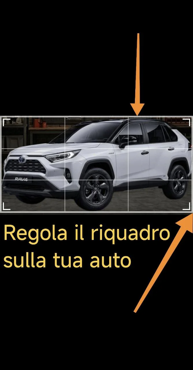 Regola il riquadro sulla tua auto