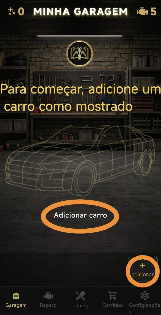 Para começar, adicione um carro como mostrado